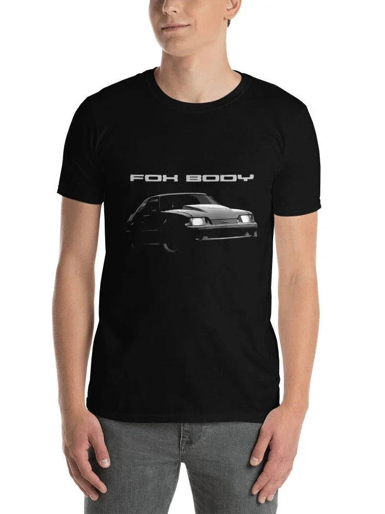 Short Sleeve Casual 100% Cotton O-Neck Summer Mens T-shirt Retro Fox Body Mustang GT Muscle Car T-Shirt  Size S-5XL harajuku