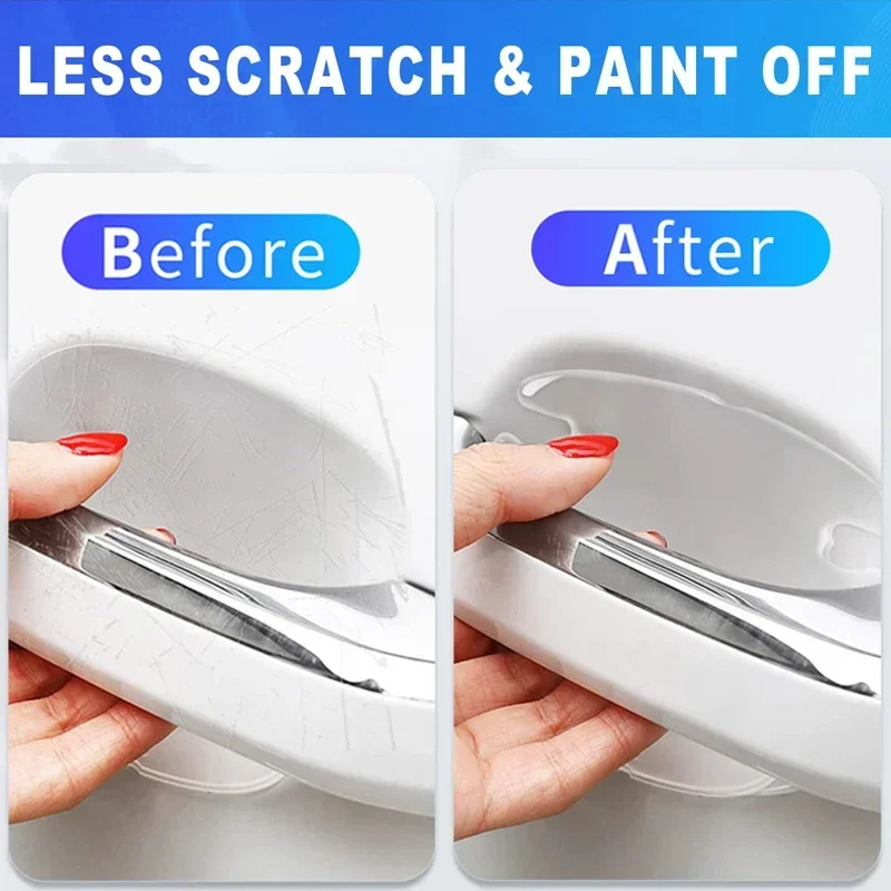 Car Door Handle Bowl Protective Stickers Invisible Silicon Anti-scratch Transparent Film Rearview Mirror Anti-collision Strip