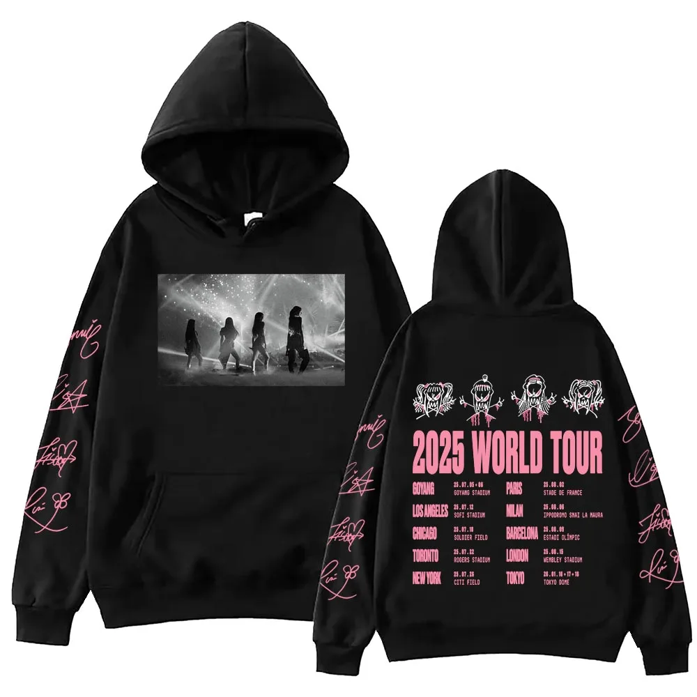 

Pink 2025 World Tour Graphic Print Hoodie Man Woman Harajuku Pullover Tops Long Sleeves Fleece Sweatshirt Fans Gift Pullover