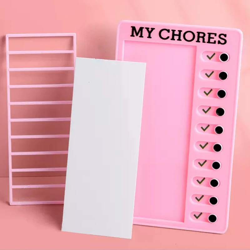 Liste de contrôle d\'auto-discipline réutilisable, tableau mémo en plastique, licence mensuelle hebdomadaire 03, liste de tâches Kawaii, bureau de