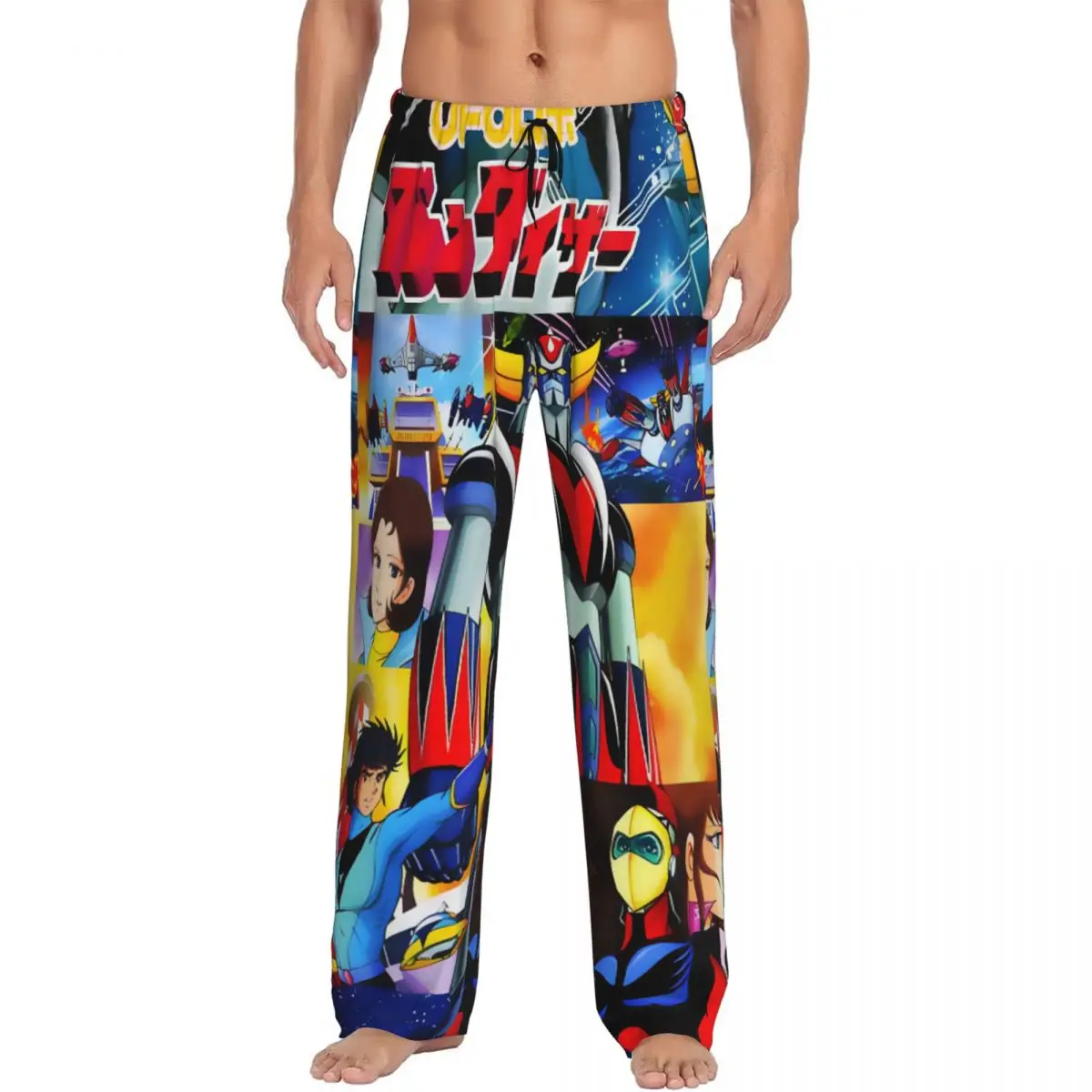 

Custom Print UFO Robot Grendizer Pajama Pants Men's Mazinger Z Anime Sleep Sleepwear Bottoms with Pockets