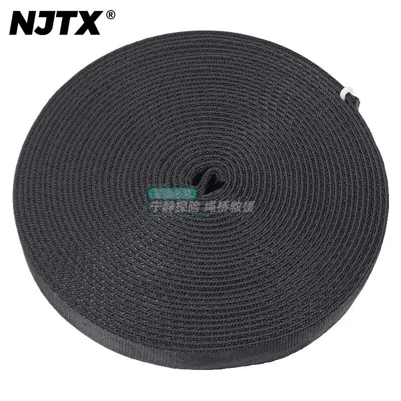 NJTX black loose flat belt, rock climbing, mountaineering, caving rescue, tubular nylon belt 26MM stretcher strap