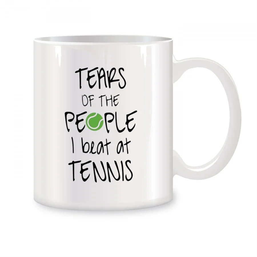 

Tears of the People I Beat at Tennis Player Coach Mugs For Friends Birthday Gifts Novelty Coffee Ceramic Tea Cups White 11 oz