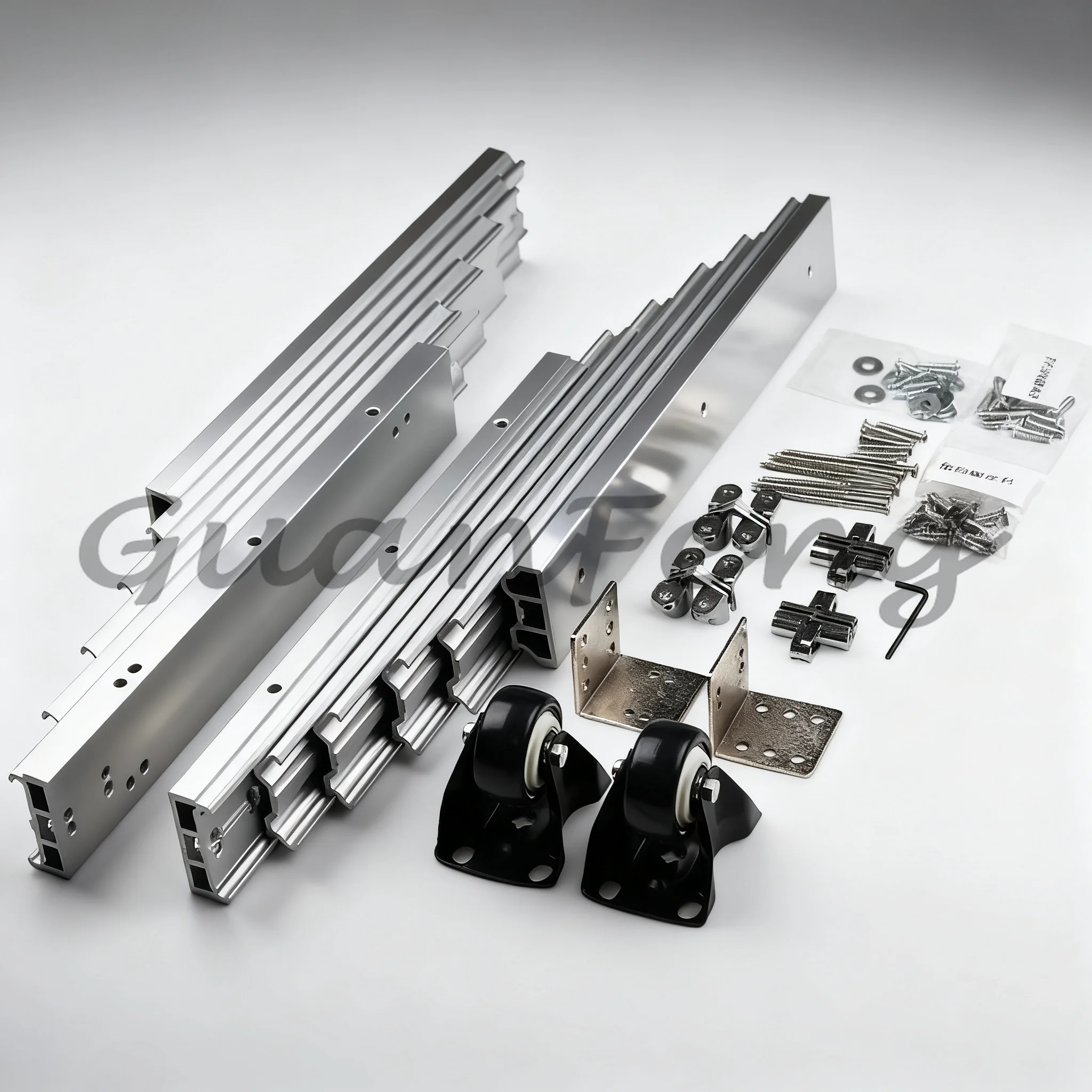 Aluminum Folding Dining Table Slide Telescopic Flat Push Cabinet Slide Hidden Kitchen Table Hardware Accessories