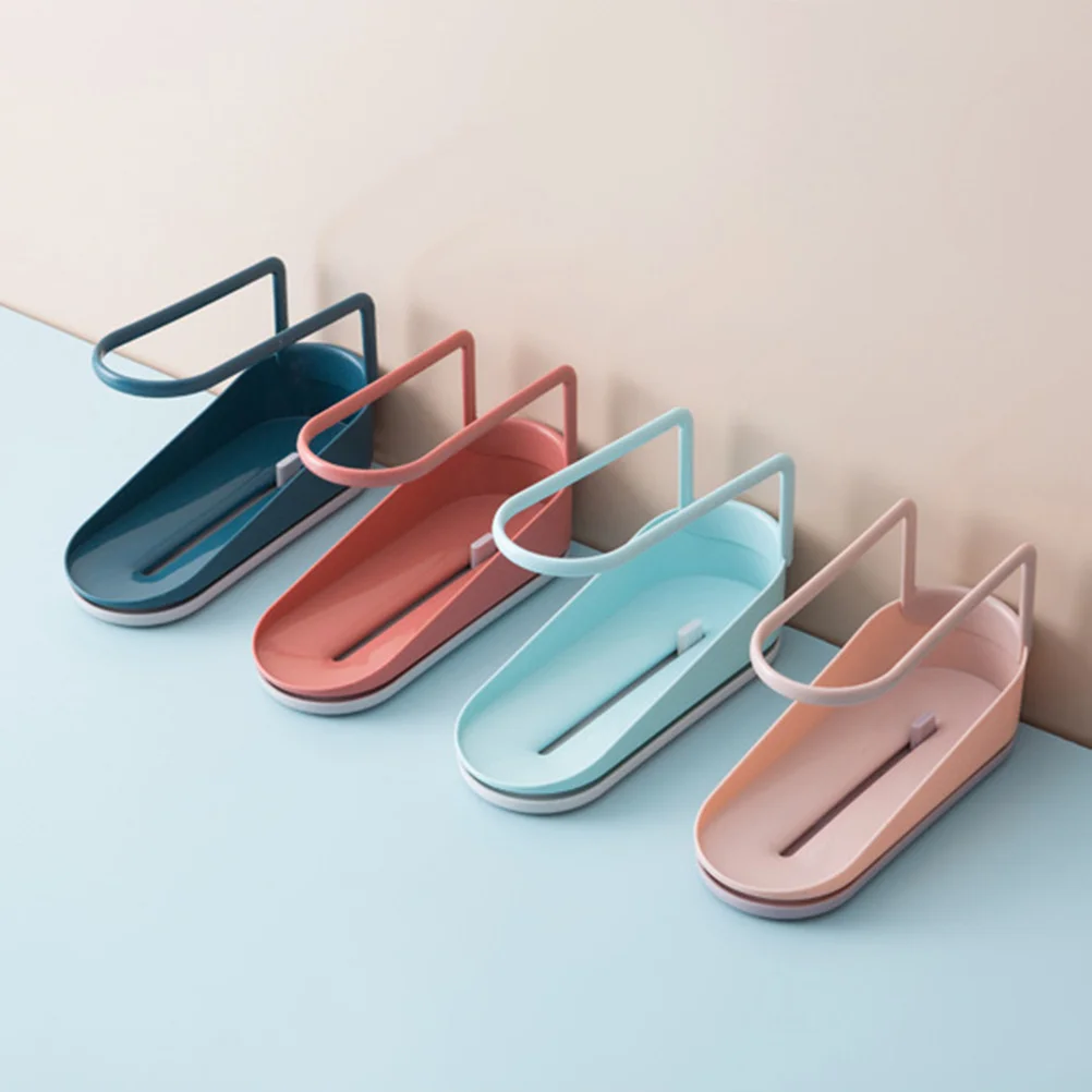 Countertop Kitchen Drain Rack Dark Blue ABS Storage Shelf for Sponge Dishcloth Brush Durable Easy Clean Kitchen Organizer