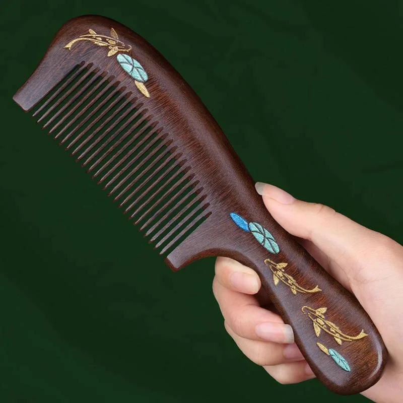 

Natural Sandalwood Hair Comb Anti-Static Hair Detangler Handmade Fine Tooth Wood Comb for Men Women Kid