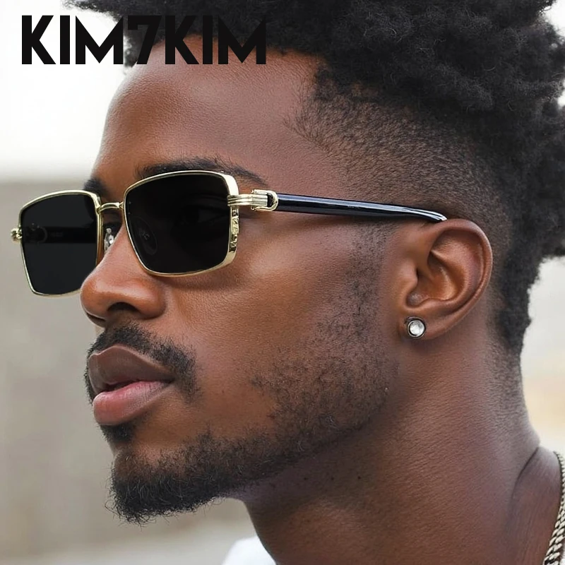 

Steampunk Rectangle Sunglasses Men 2025 Luxury Brand Small Frame Square Sun Glasses Punk Driving Eyewear For Male UV400 Shades