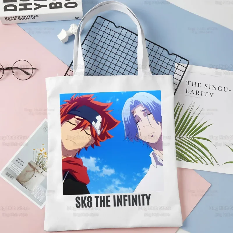 SK8 The Infinity Borsa tote in tela Eco Skate Infinity Anime Shopping Bag Skateboard Borsa a tracolla per ragazzi Borsa shopper da spiaggia