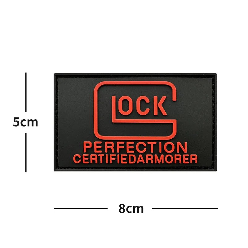 Danemark ge de moral Glock LOCK en PVC souple, autocollant tactique en caoutchouc tridimensionnel TecPerfect militaire extérieur SR