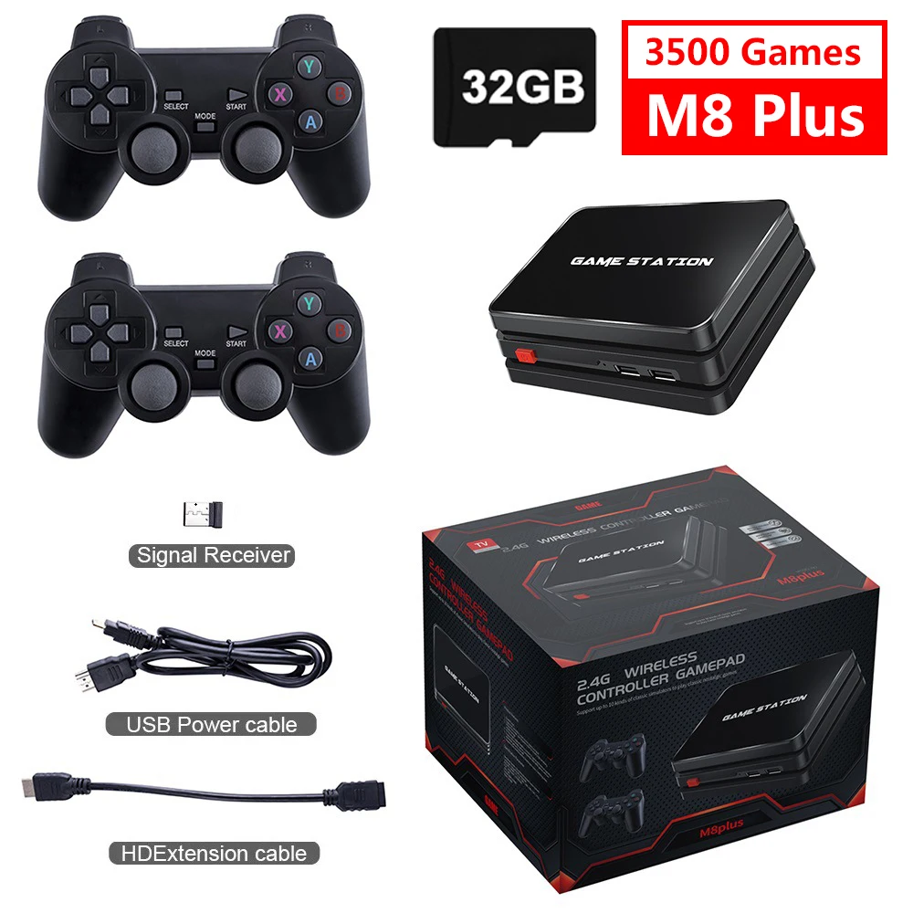 Consola de videojuegos con cuatro núcleos, 4K, HD, más de 10000 juegos integrados, PS, Retro, juego de TV con controlador de juegos para PS1/GBA/FC/MAME