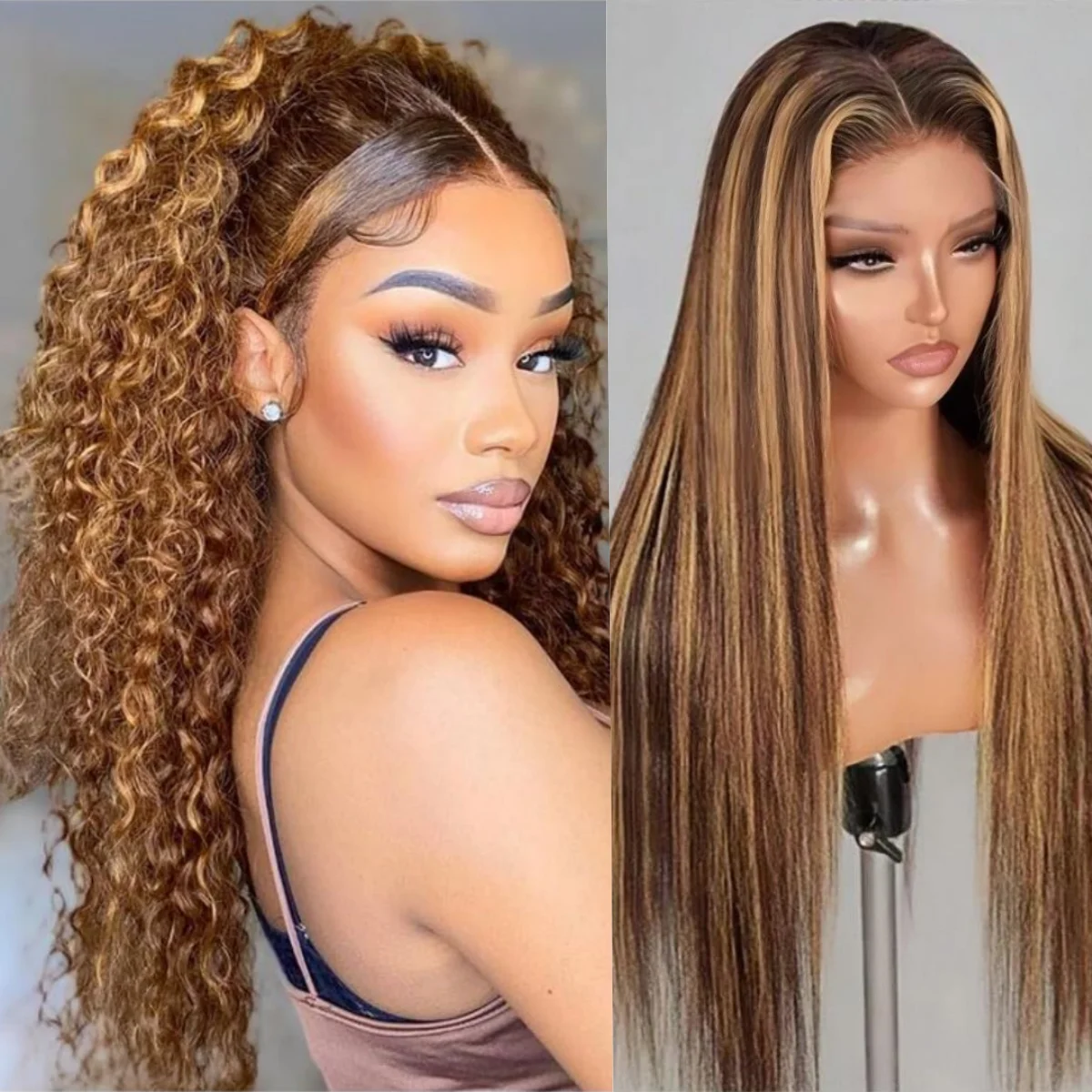 

40 Inch Highlight 13x6 Lace Frontal Wig Human Hair 200 Density Ombre Straight Wig Brazilian Deep Wave Human Hair Wigs For Women