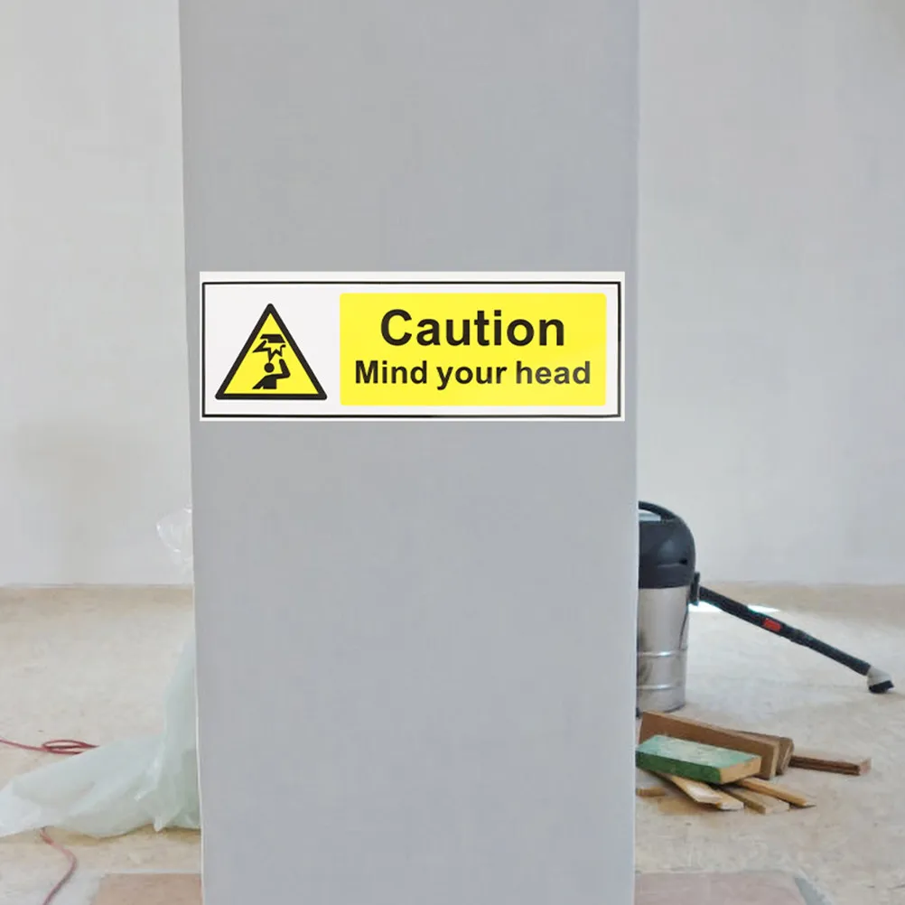 

2Pcs Safety Warning Signs Watch Your Head Caution Stickers Self Adhesive PVC Safety Labels for Machine Low