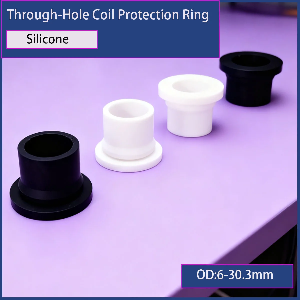 

Special Shaped Silicone Wire Guard Snap On Through Hole Coil Guard Ring for Cable Protection