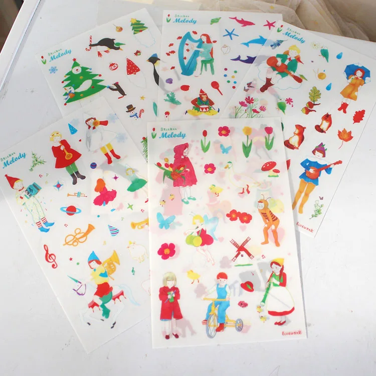 Cookie Mädchen Katze Pflanze Haustier Wasserdichte Hand Konto Flache Telefon Fall DIY Aufkleber Malerei Scrapbooking Material – Detail 23