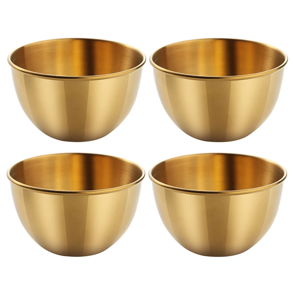 

4 Pcs Steel Dipping Bowls Small Condiment Bowls Kitchen Small Metal Bowl Supplies Decorative Sauce Cups Snack Dishes