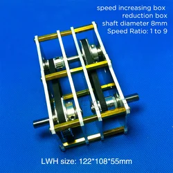 1:9/12/16 Synchronous Pulley Belt Pulley Double Axle Reducer Gearbox Accelerator High Torque Reducer