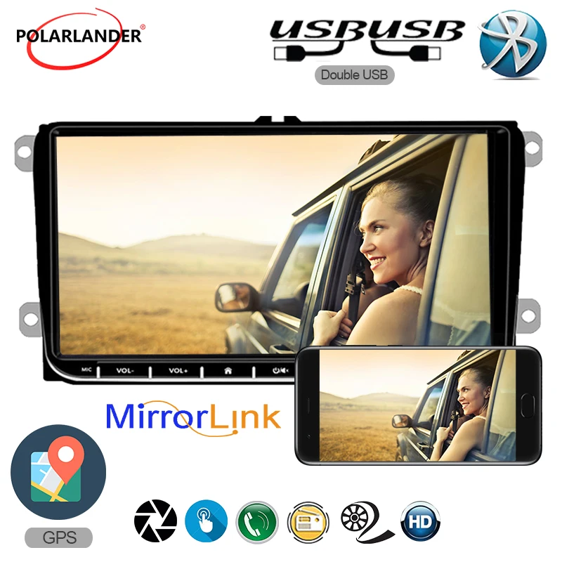 

Car Radio 2 Din 9 Inch Android Built-in Carplay GPS Navigation 1+16G FM WIFI Bluetooth For Bora Golf VW Polo Passat B6 B7 Touran