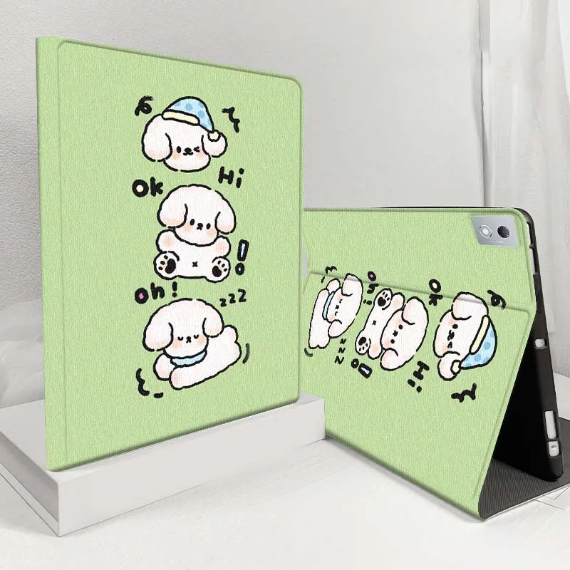 

Cartoon Puppy Happy Day Case For Lenovo Pad Legion Xiaoxin Tab Y700 K10 M10 P11 3rd Pro GT Plus Gen 5G Tablet