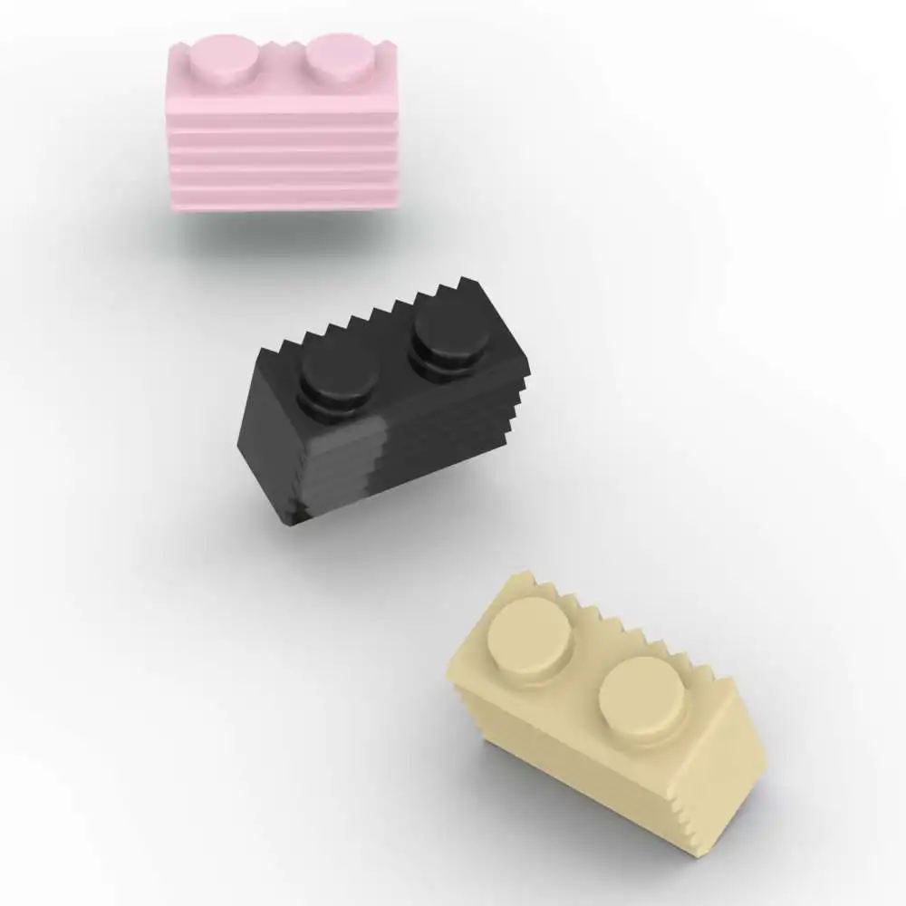 MOC 10PCS Stacking 2877 Modified 1x2 Fluted Brick With Grille Substitutable Building Block Funny Toys Adults Boys Holiday Gift