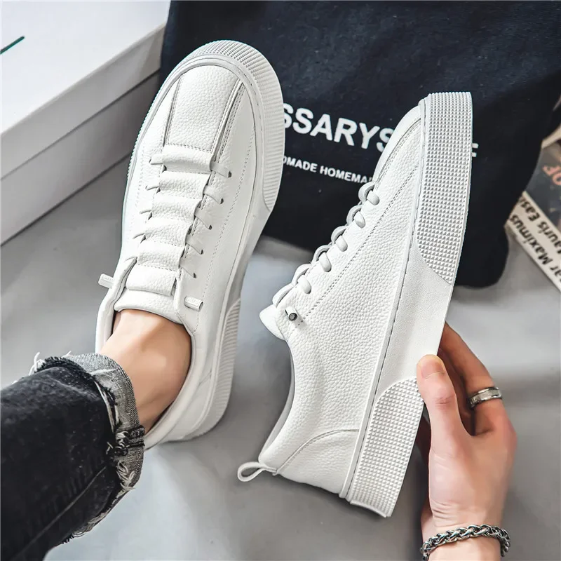 Spring New Men Shoes Fashion Lace-up Men Sneakers Designer Leather Casual Shoes comfortable Outdoor Men Running Shoes Tenis 2025