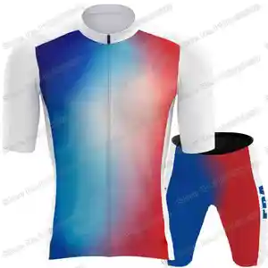 Rycling -Pullover Set 2024 Frankreich, Radfahren französische Auswahlkleidung Kurzarm Kit Frau Sommerpullover für Rennrad, Fahrradshorts 8 Hauptverkauf nationale Lieferanten - №1