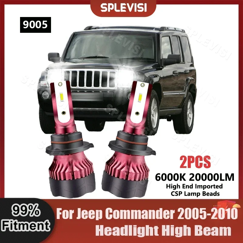 

9005/HB3 LED High Beam 300% Brightness Increase For Jeep Commander 2005 2006 2007 2008 2009 2010 Car Headlight Lamp Bulbs