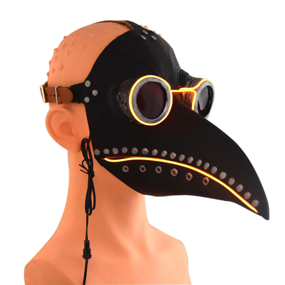 Divertente medievale Steampunk Dottore della peste Maschera di uccello Lattice Punk Maschere Cosplay Becco Adulto Evento di Halloween Puntelli