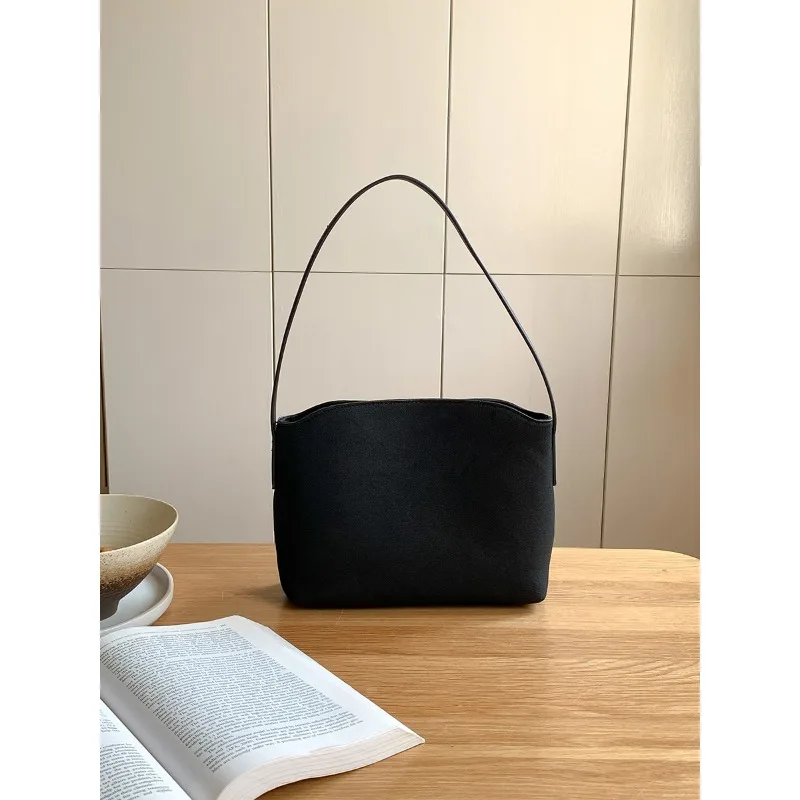 Suede Retro Armpit Bag for Women Niche High-end Handbag Bag Literary Simple Shoulder Bag for Women 2023