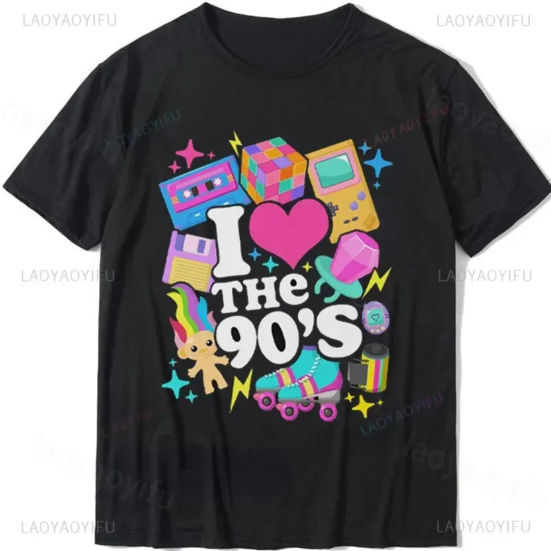 Dit is mijn jaren 90 voor vrouwen I Love The 90 T-shirt Mannen Tops Tee voor verjaardagsfeestje cadeau Dameskleding