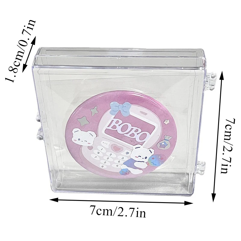 Acrylic Transparent Stickers Dispaly Storage Box Small Photocard Holder Protective Cover Square Gooka Storage Case Mini Gift Box