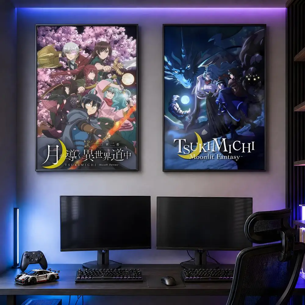 Anime Tsukimichi Moonlit Fantasy Makoto Poster PP Self Adhesive Decorative HD For Garage Gaming Room Living Room Gift
