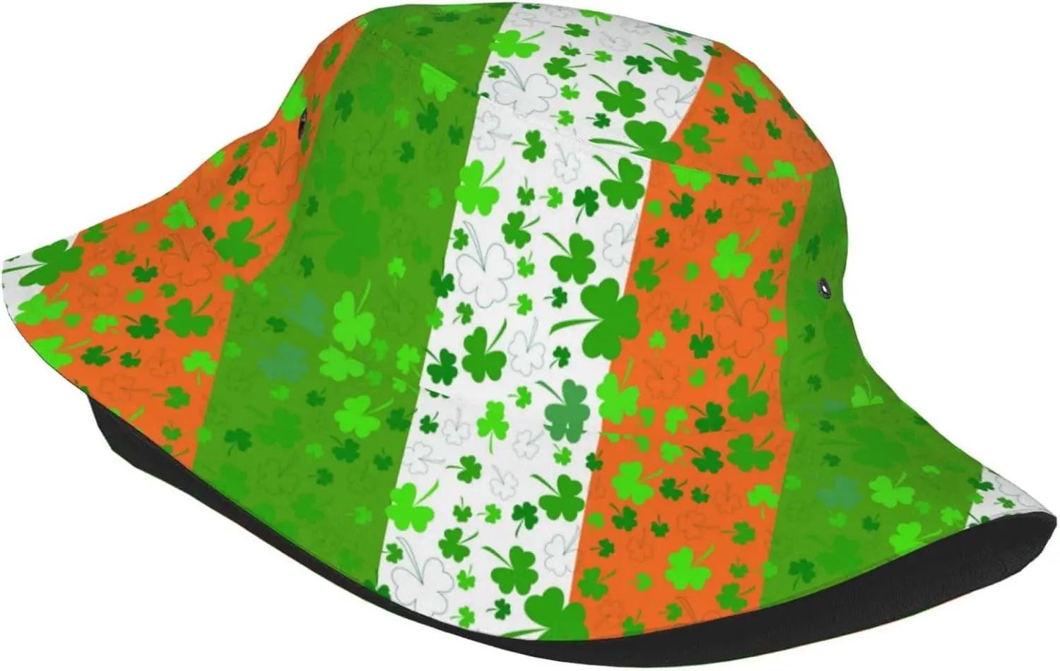 Irish St Patricks Day Shamrock Bucket Hats fot Men Women Packable Foldable Clover Sun Hats for Women Beach Travel Cap