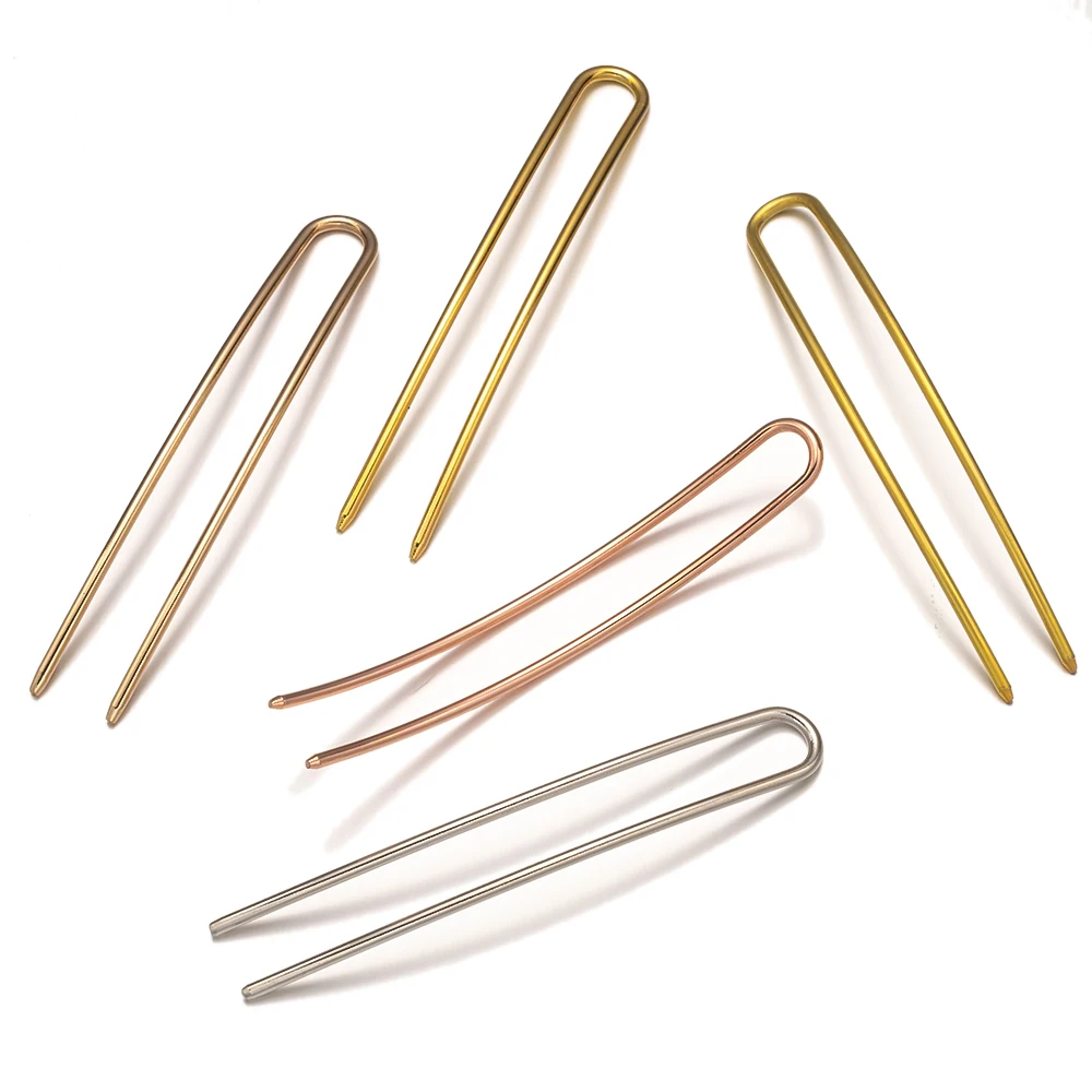 1/5Pcs Metall Französisch U-Förmigen Haar Gabel Elegante Lange Dicke Haar Hochsteckfrisur Dutt Einfache Haarnadel für Frauen Mädchen Haar Schmuck Zubehör – Detail 1