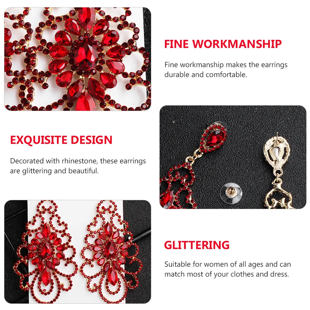 

1Pair Wedding Bridal Earrings Alloy Rhinestone Round Hollow Studs Fashion Accessory for Women Daily Bridal Earrings