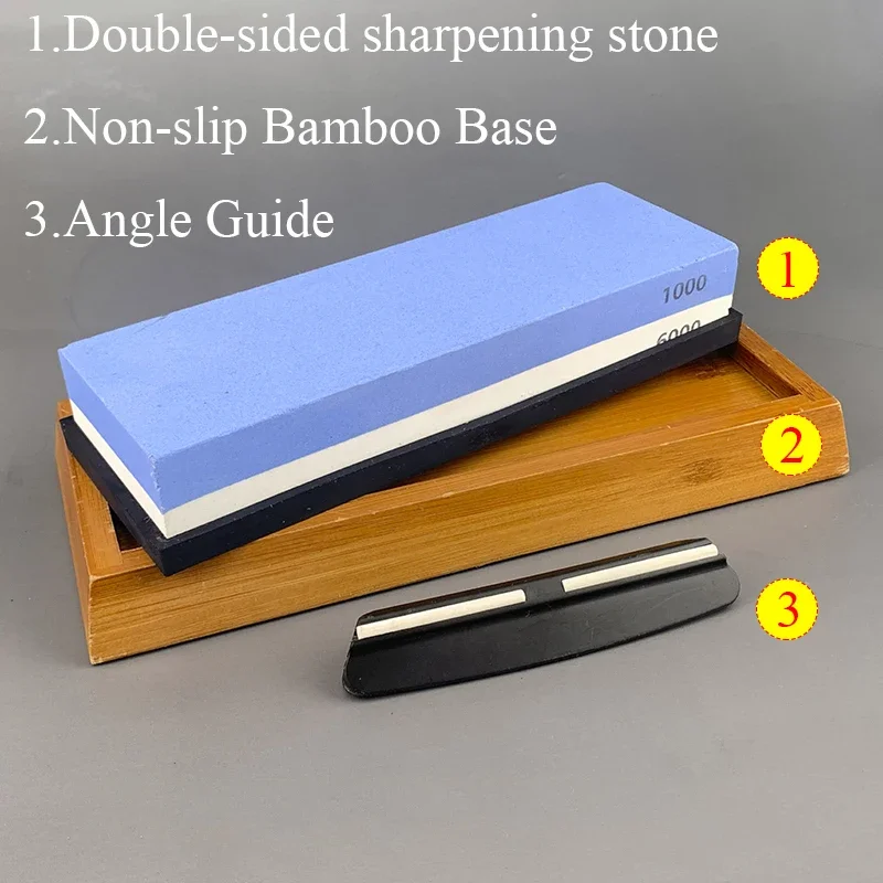 2000 5000 Grit Professional Knife Sharpener 3pc Whetstone Honing Water Stone Grinder Sharpening Stone Apex Egde Diamond Bars Set