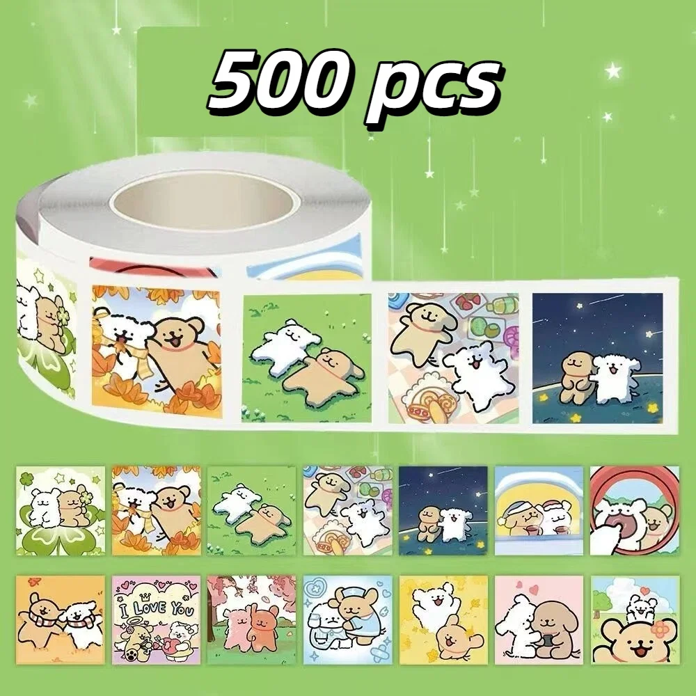 

500 шт. наклеек с линейными рисунками щенков, изображения персонажей мультфильмов и аниме, милые стикеры для украшения чашек, багажа, канцелярских товаров и игрушек