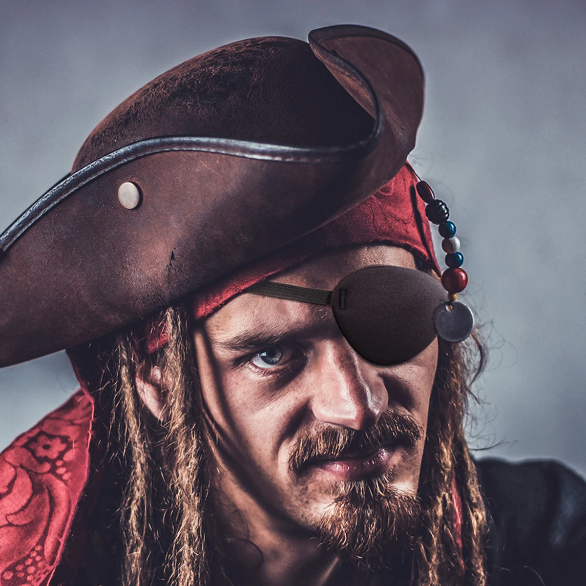 

4Pcs Single Pirate Eye Patch Fabric Blindfold Kids Adjustable B Halloween Cosplay Prop One Eye Care Shield Portable Size Easy
