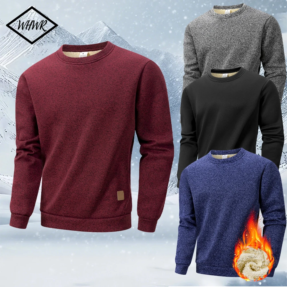 

Мужские и женские утолщенные толстовки с круглым вырезом, однотонный вязаный свитер из пряжи, повседневные пуловеры, модные теплые толстовки на каждый день