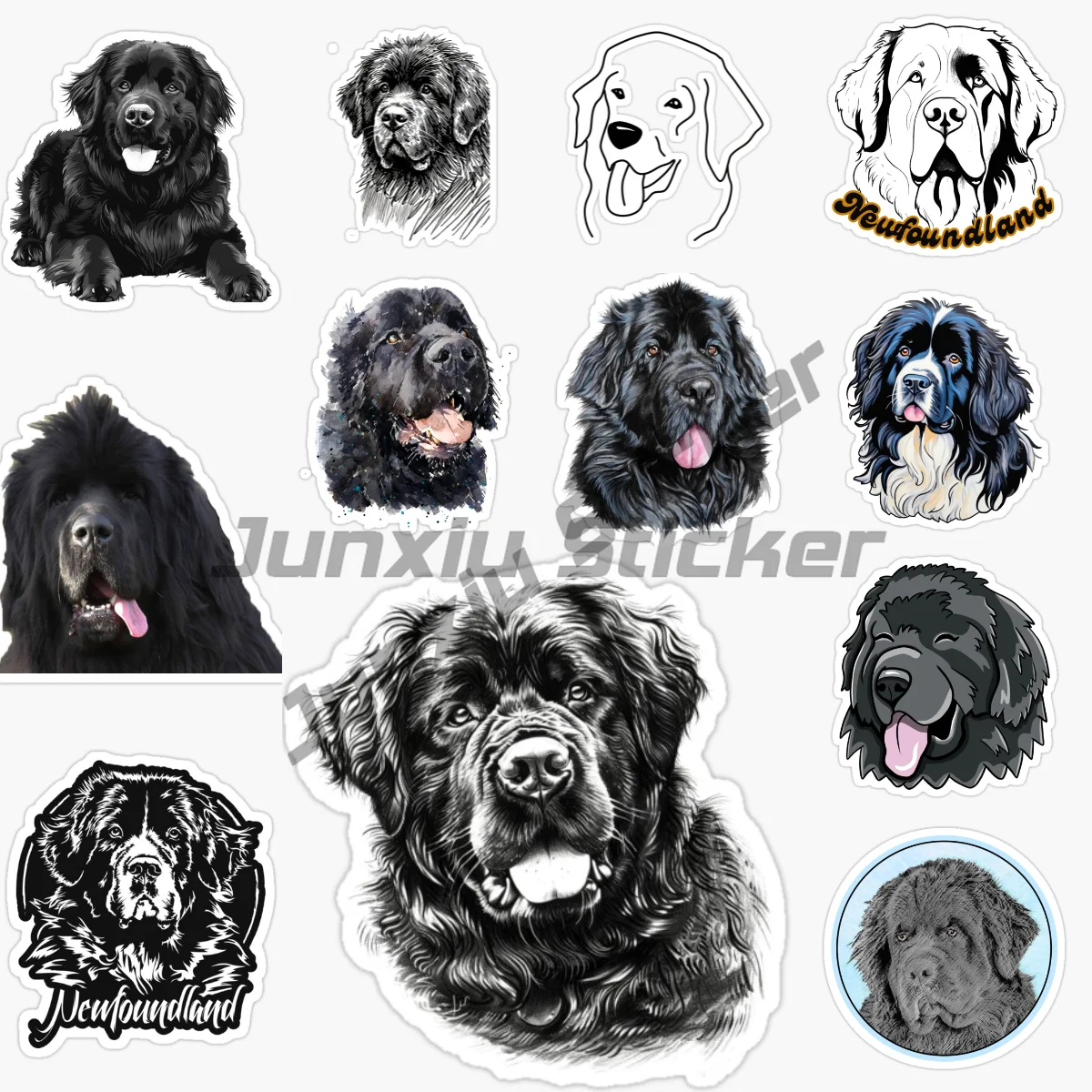 

Newfoundland Dog Jet Ski Racing Scooter Car Stickers Waterproof Personality Decal Car Laptop Surfboard Decor Boat Accessories
