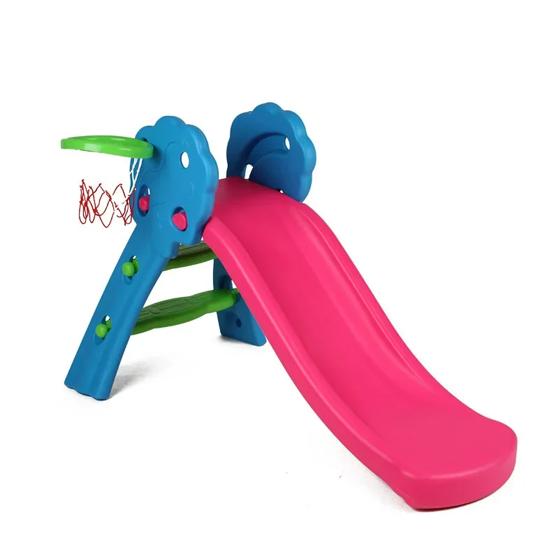 Foldable Plastic Baby Slide Multi-function Indoor Playground Mini Slide with Basket Children's Toy for Babies & Toddlerspromote
