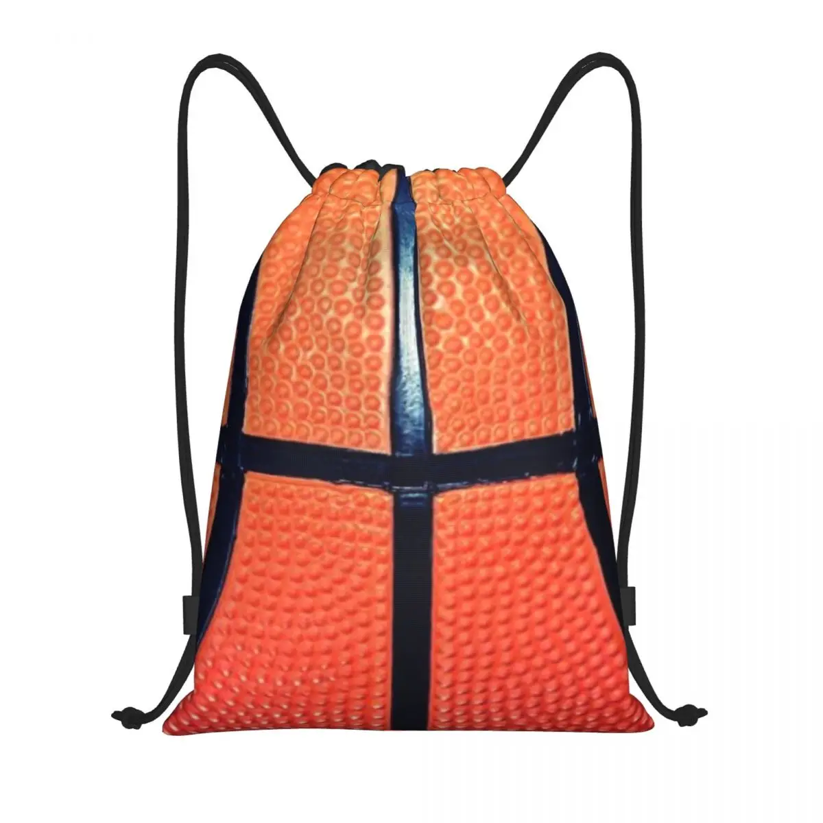 Custom Basketball Texture Drawstring Bags Men Women Lightweight Sports Gym Storage Backpack