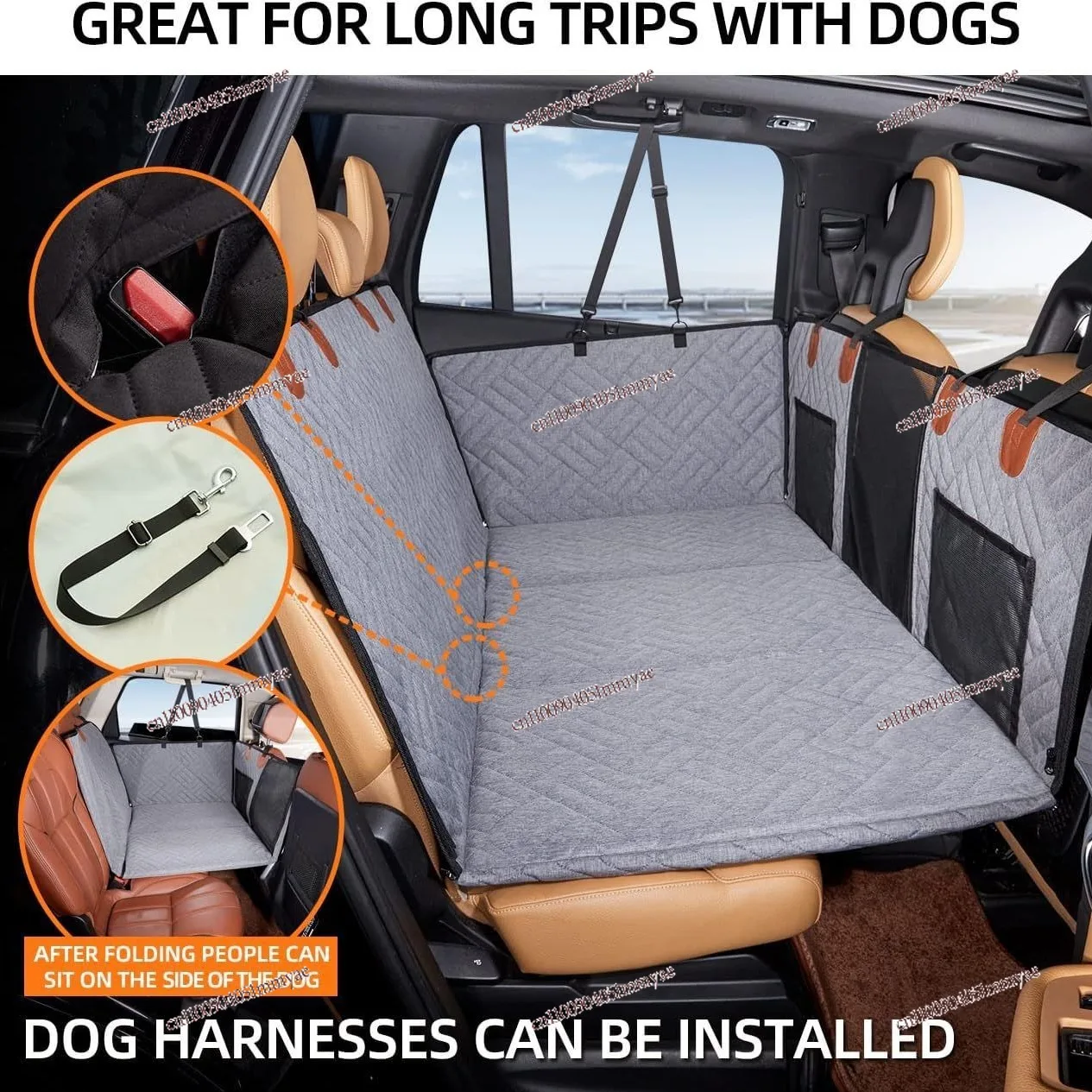 

New Design Large Pet Back Seat Extender Car Backseat Protector Hammock Dog Car Seat Cover Hard Bottom for Travel