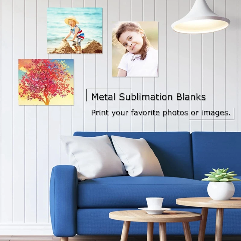 12Pcs Sublimation Metal Photo Blanks Signs - 8X12in Photo Sign Blank Poster Wall Photo Frame Metal Blanks Indoor Outdoor Durable