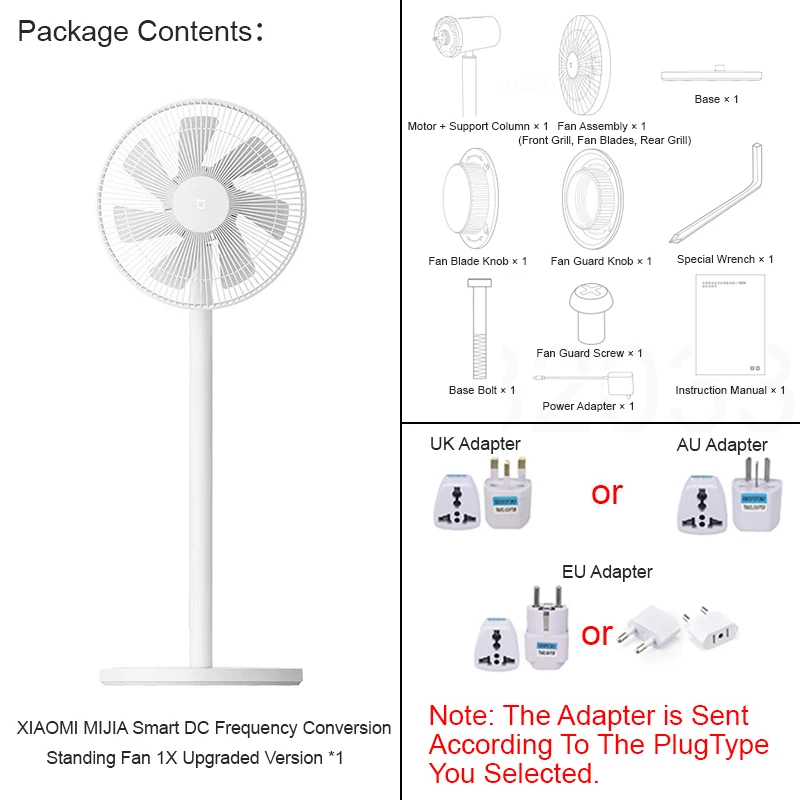 مروحة XIAOMI MIJIA الذكية لتحويل التردد DC 1X نسخة مطورة، تدعم مصدر طاقة البنك، تدعم تطبيق MIJIA