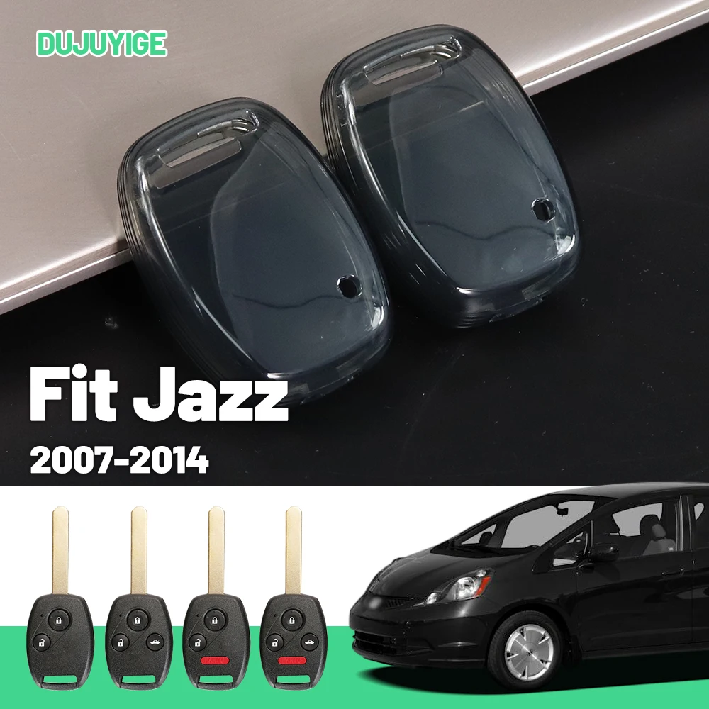 

Clear TPU Car Key Case For Honda Fit Jazz 2007-2014 Key Fob Cover Protector Shell Auto Accessories 2008 2009 2010 2011 2012 2013