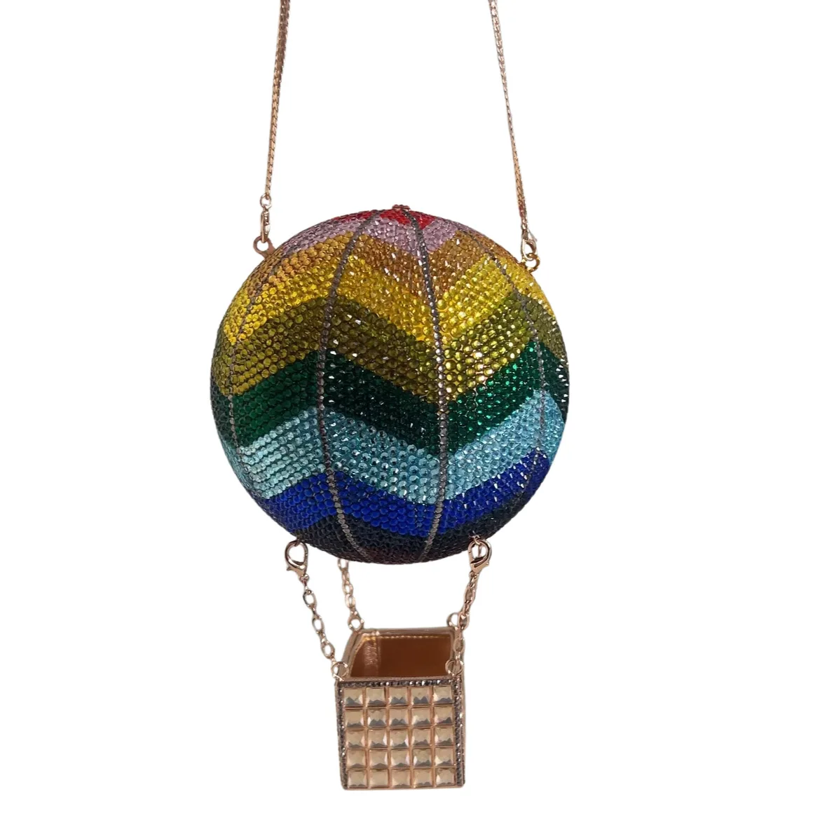 Hot Air Balloon Diamond Dinner Bag Flash Diamond Clutch Women's Bag Balloon Crystal Clutch Rhinestone Purse Bolsos De Lujo Mujer