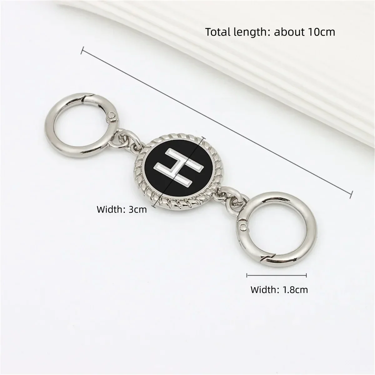 HOLINFASHION H Letter Gold Wallet Chain Extended White Pure Metal Luxury Bag Charm Accessory Set Not Easy Fade 2Pcs