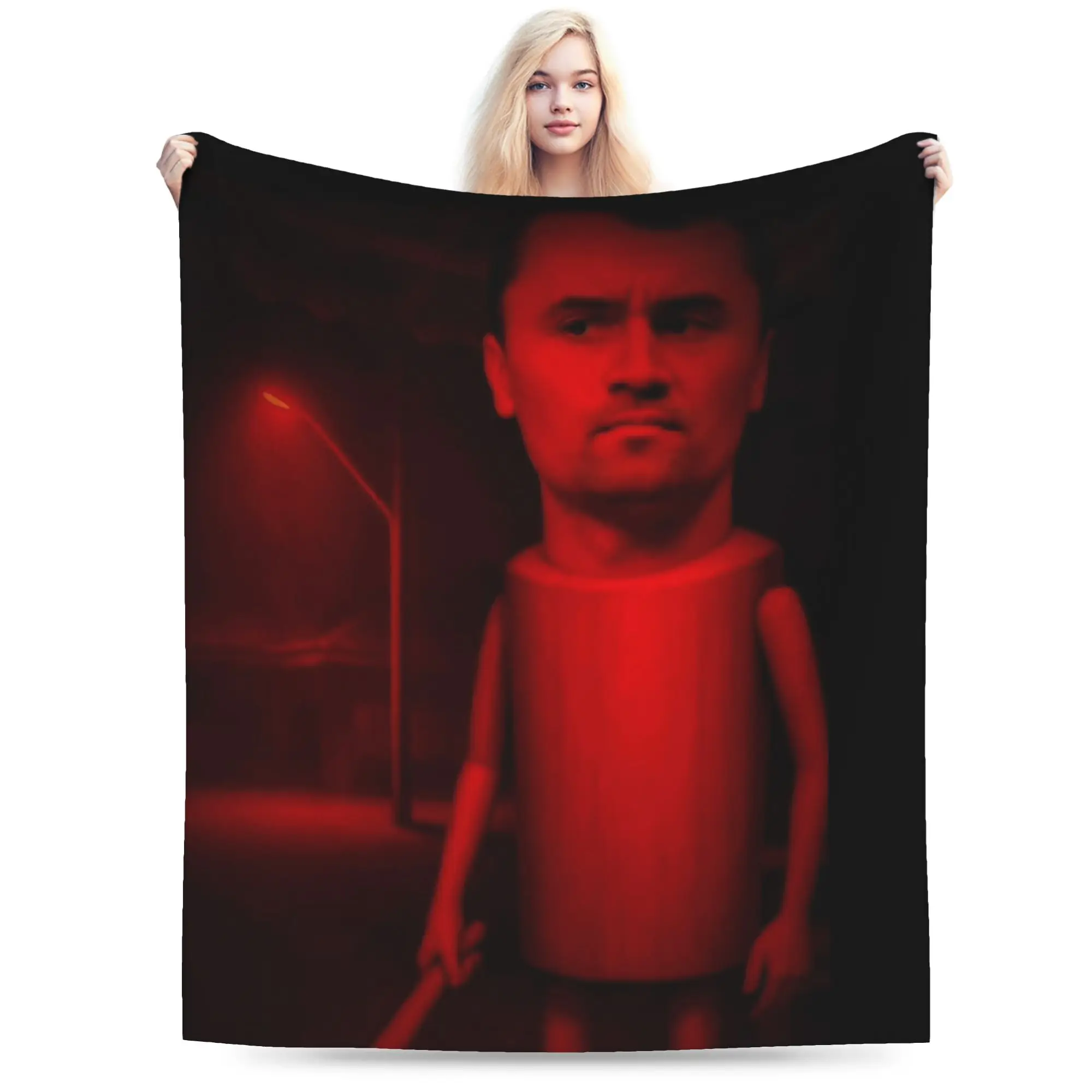 Charlie Kirk Red Tung Funny Brainrot Meme Blankets Winter Soft Throw Blanket For Girls Couch Chair Flannel Bedspread Bed Cover