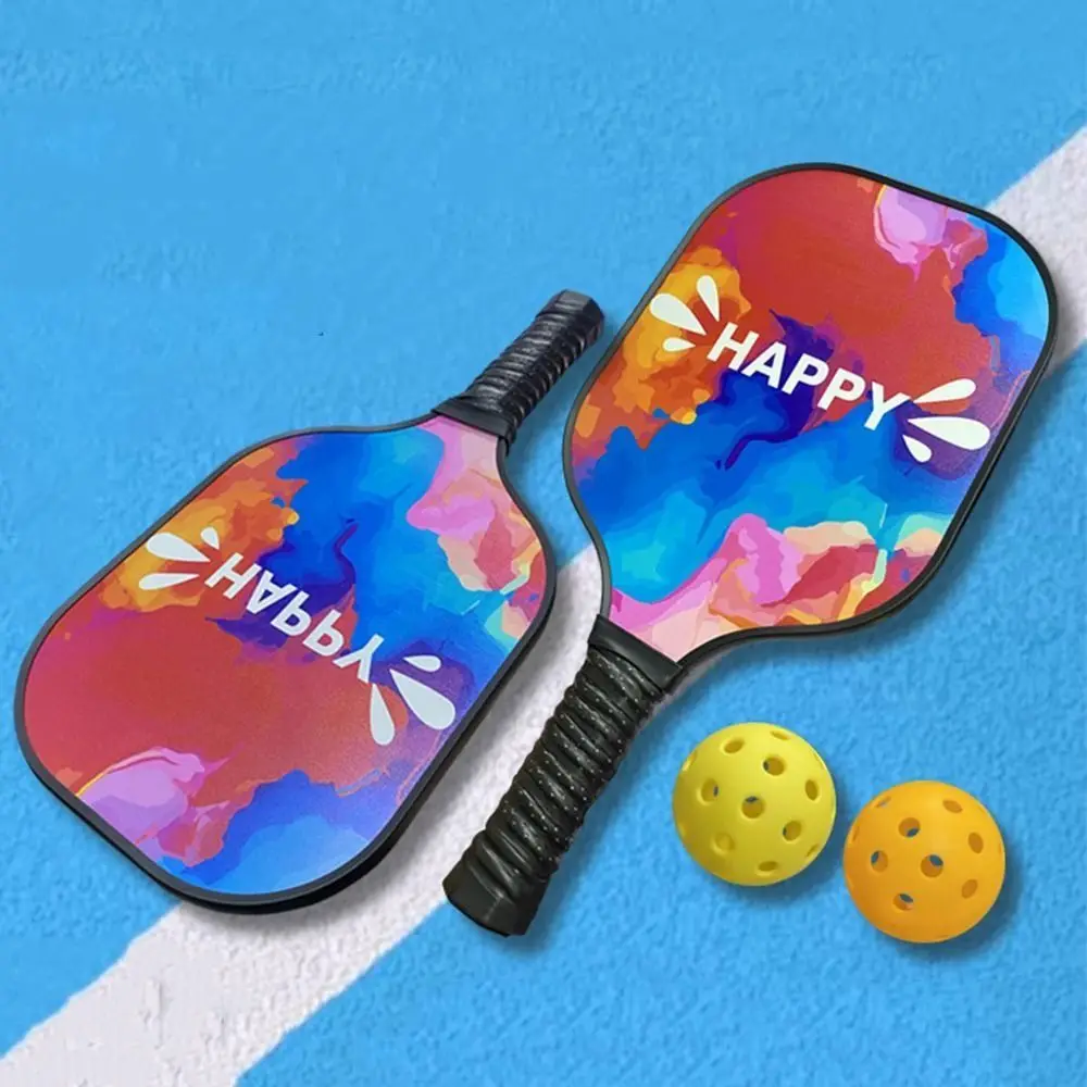 Fiberglass Surface Pickleball Paddle Set Portable Multi-Pattern Pickleball Balls Set with Carry Bag Non-Slip Pickleball Rackets