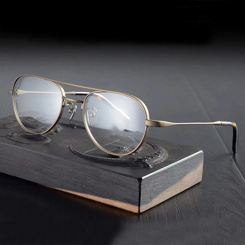 

Classic Titanium Pilot Glasses Frame for Men Women Handmade Trendy Eyeglasses Luxury Brand Vintage Aviation Unisex Eyewear